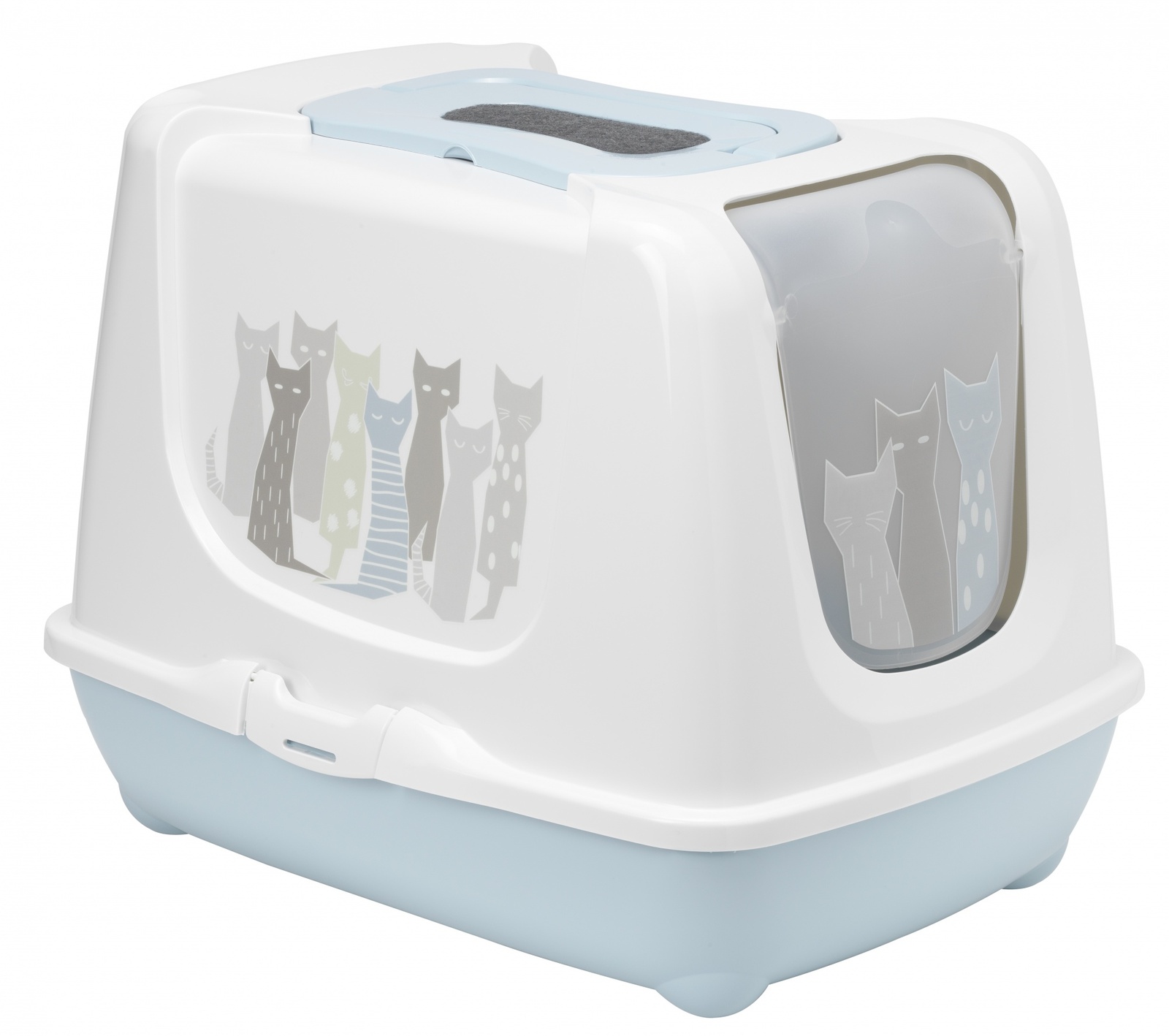цена Moderna Moderna туалет-домик Trendy Cat с угольным фильтром и совком, 50х39.5х37.5 см (1,5 кг)