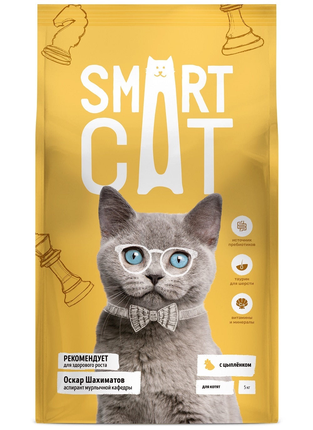 Smart Cat Корм Smart Cat для котят, с цыпленком (5 кг) smart cat корм smart cat для кошек с кроликом 1 4 кг
