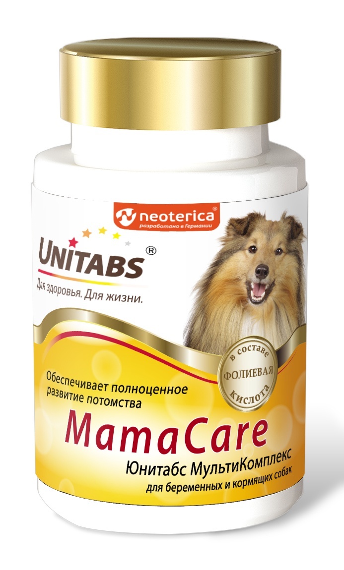 Unitabs Unitabs витамины МамаCare c B9 для беременных собак, 100таб (180 г)