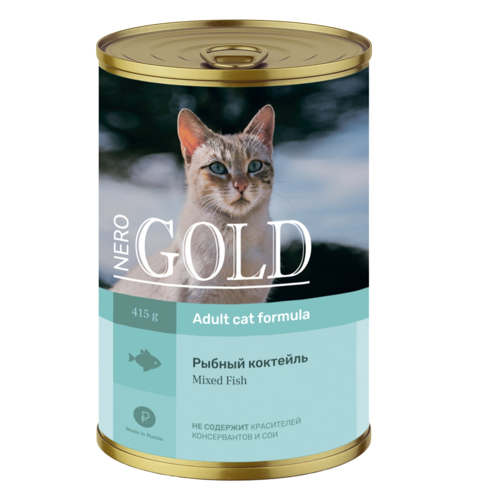 Nero Gold консервы Nero Gold консервы кусочки в желе для кошек Рыбный коктейль (415 г)