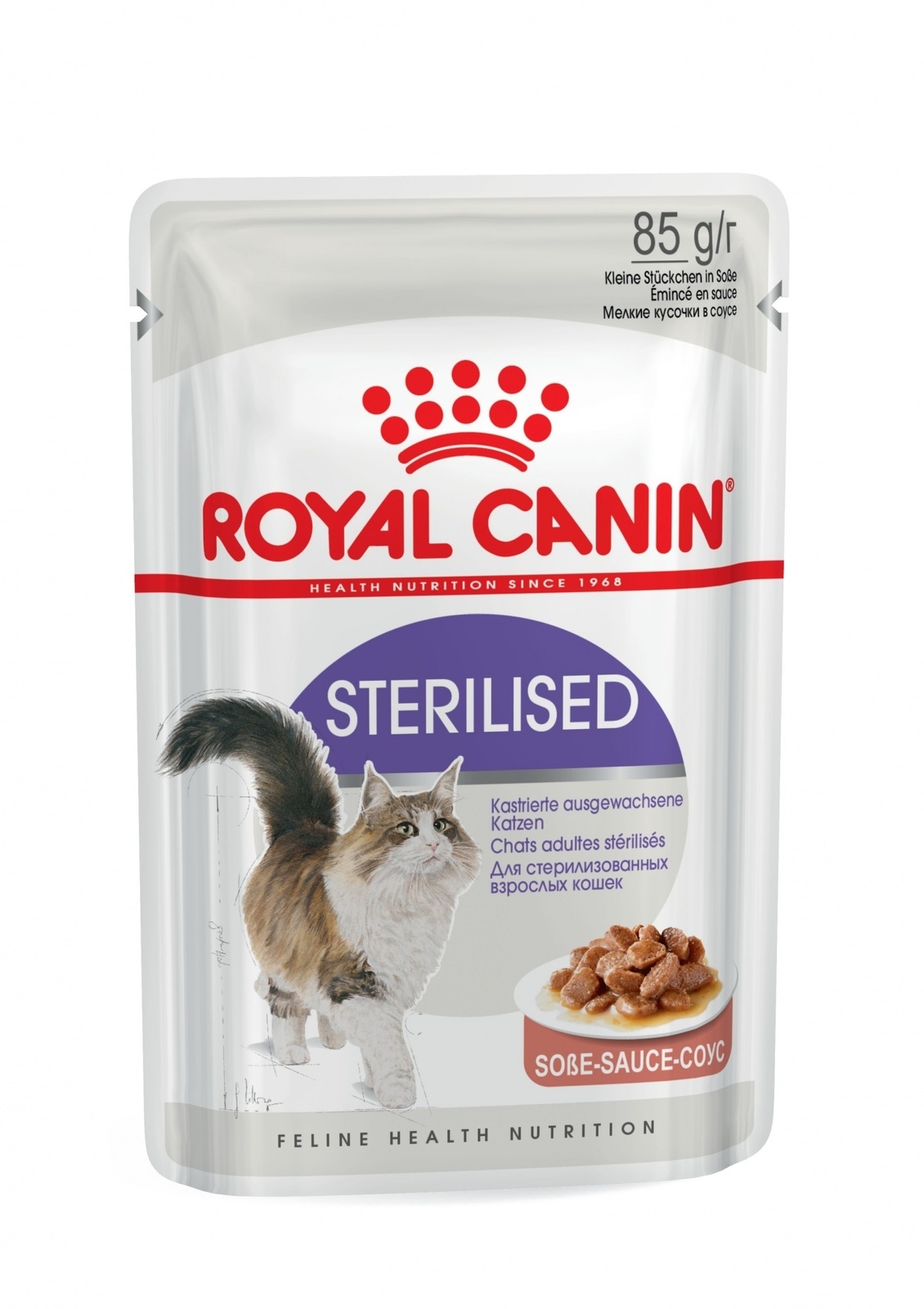 цена Royal Canin паучи Royal Canin паучи кусочки в соусе для кастрированных кошек 1-7лет (28 шт.)