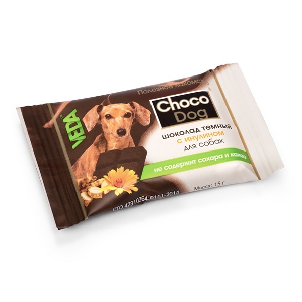 Веда Веда шоколад темный с инулином для собак (15 г) веда веда шоколад белый с морковью для собак 15 г
