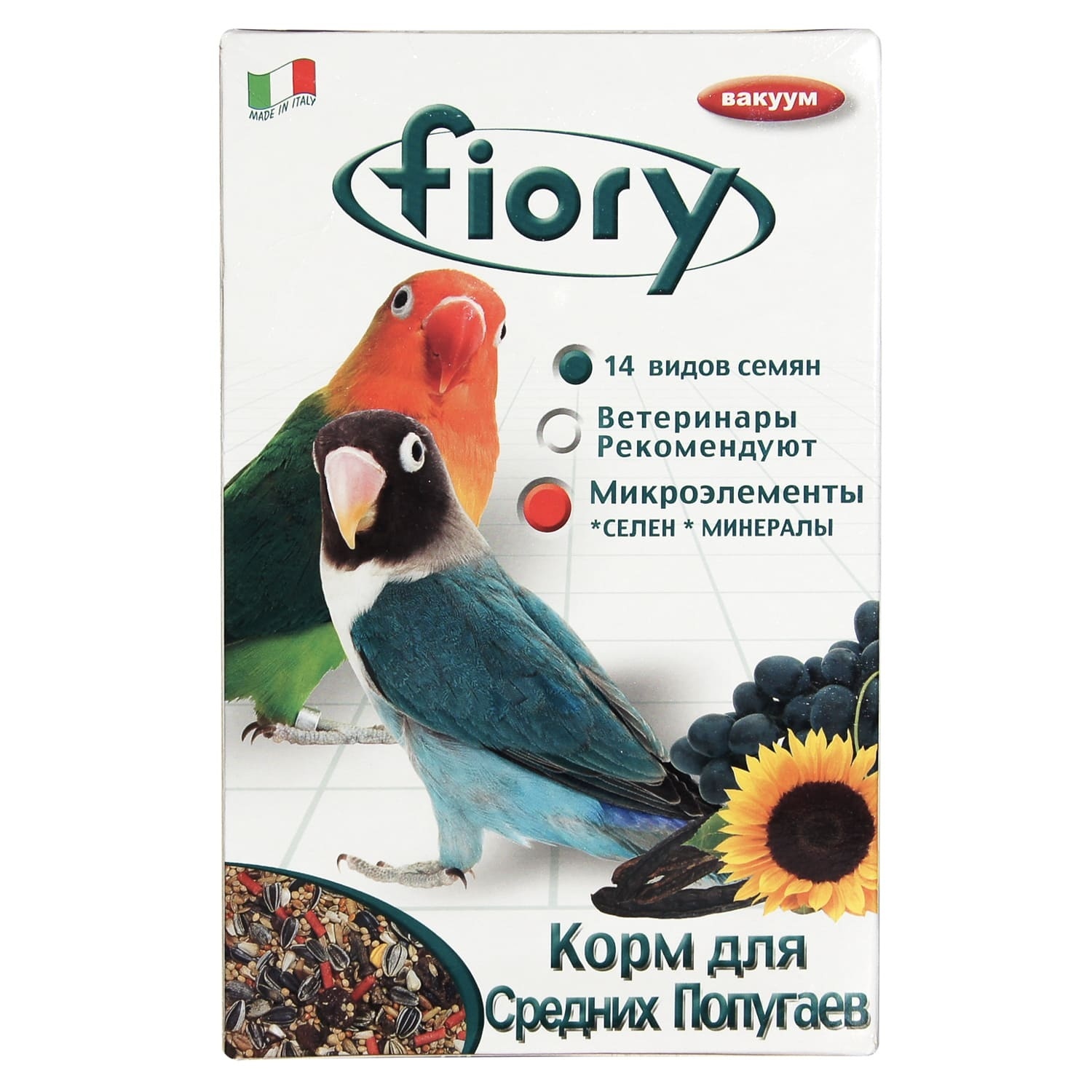 цена Fiory Fiory корм для средних попугаев (800 г)