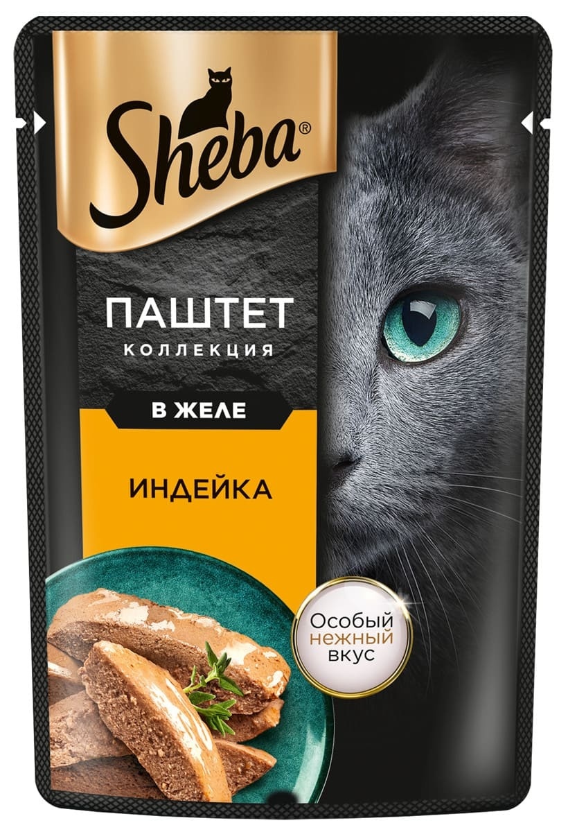 Sheba Sheba влажный корм для кошек  Нежный паштет в желе, с индейкой (75 г)