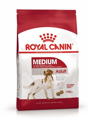 Корм для средних взрослых собак: 11-25 кг, 1-7 лет 11128 Royal Canin