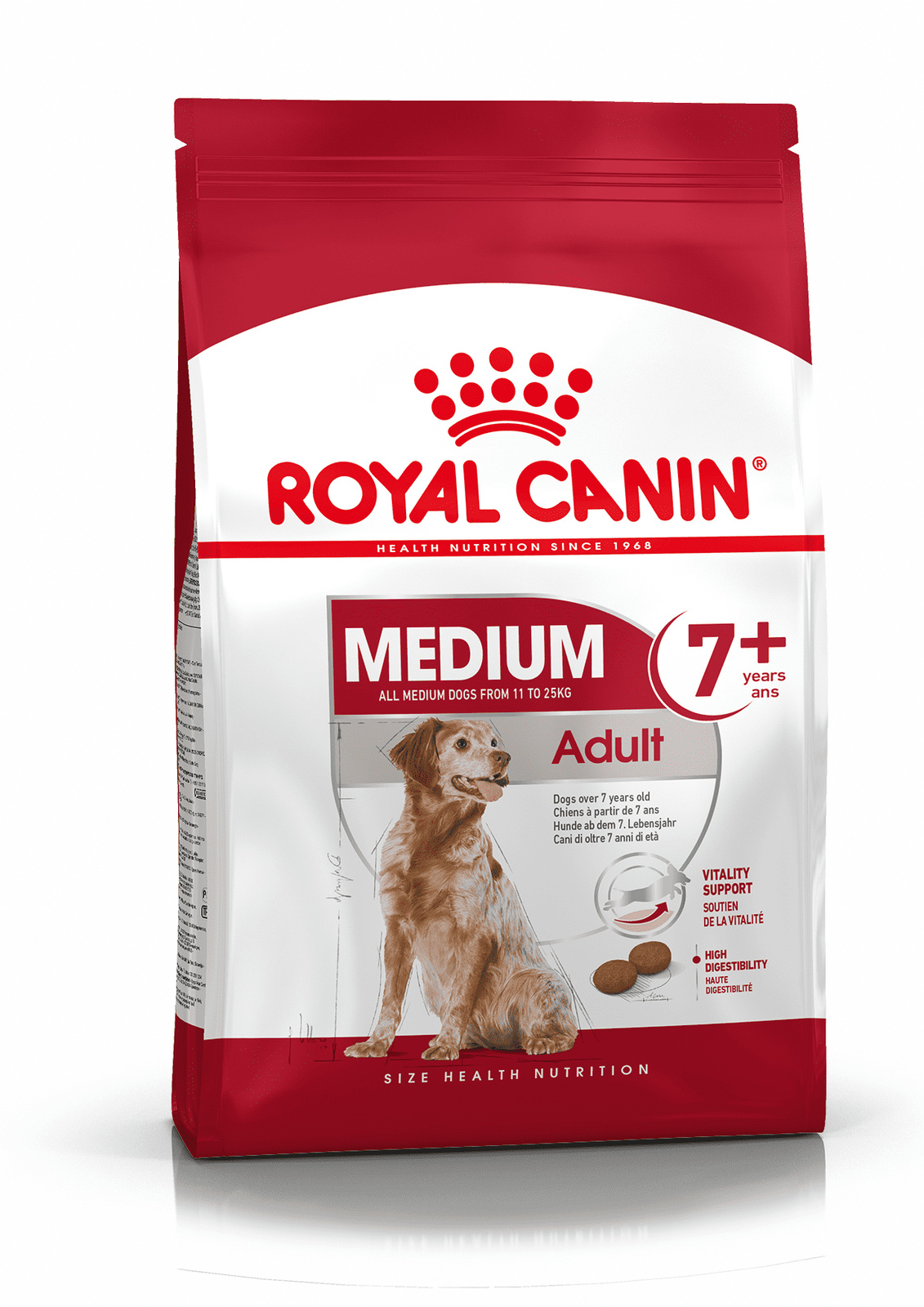 Royal Canin Корм Royal Canin корм для пожилых собак средних размеров: 11-25 кг, 7-10 лет (4 кг) сухой корм royal canin medium adult 7 для собак средних размеров старше 7 лет 1 уп х 2 шт х 15 кг для средних пород