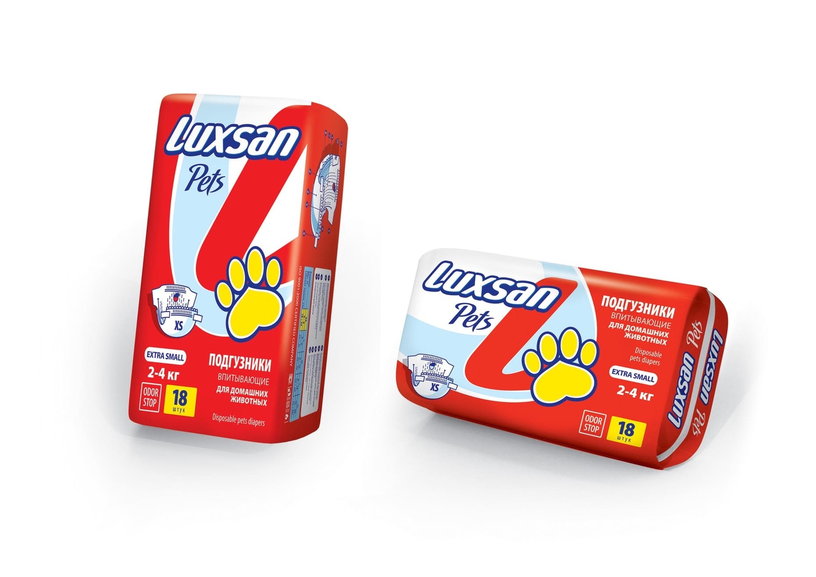 Luxsan Luxsan подгузники для животных: 2-4 кг, 18 шт. (320 г) стельки corbby odor stop black латексн пена нетканый матер безразм с актив углём от запаха