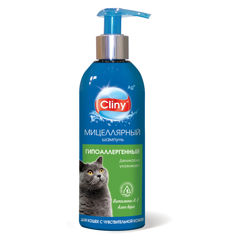 Cliny Cliny шампунь для кошек Гипоаллергенный (200 мл) cliny гипоаллергенный шампунь для собак 300 мл