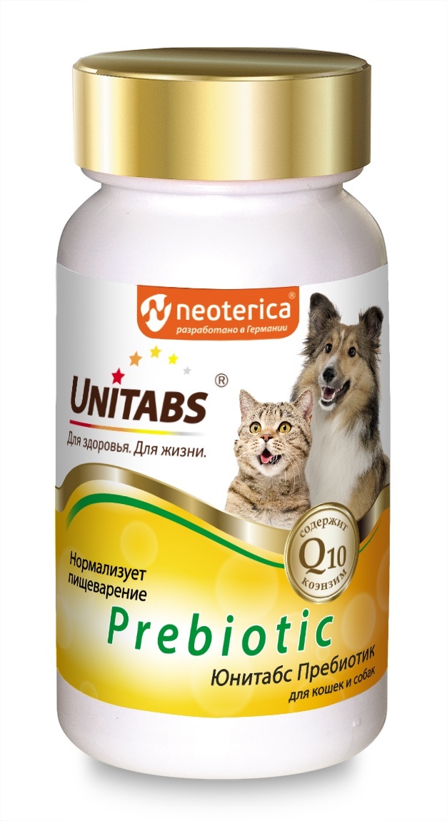 кормовая добавка с витаминами для собак unitabs кальцийплюс с кальцием витамином d и коэнзимом q10 200 таб Unitabs Unitabs витамины Prebiotic для кошек и собак (90 г)