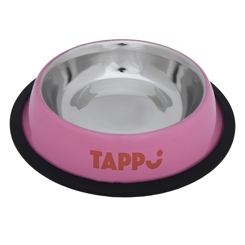 Tappi миски Tappi миски металлическая миска с резинкой Нела, розовая (475 мл)