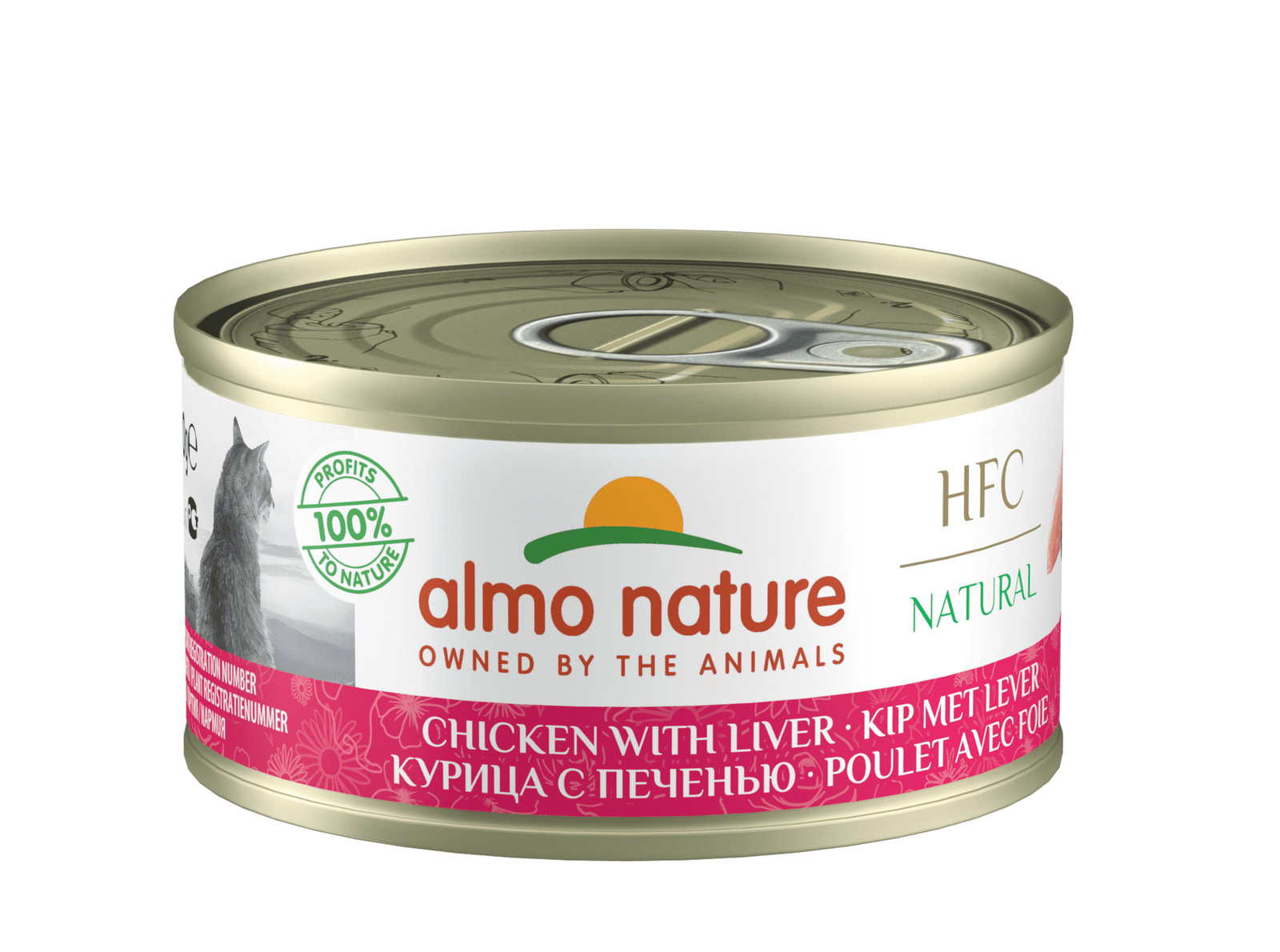 Almo Nature консервы для кошек с курицей и печенью, 75% мяса (1,68 кг)