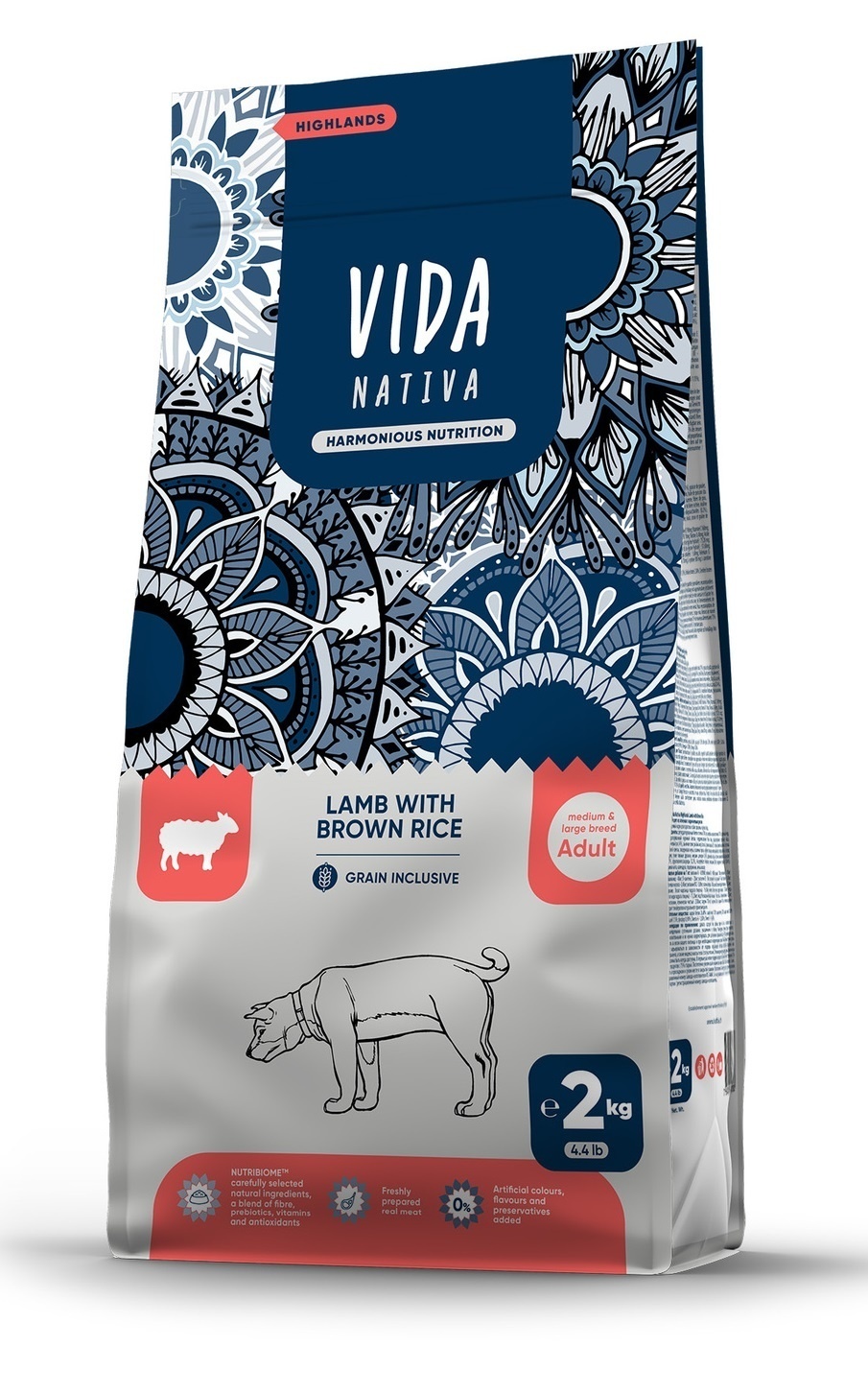 VIDA Nativa VIDA Nativa корм для взрослых собак средних и крупных пород с ягненком и бурым рисом (20 кг)