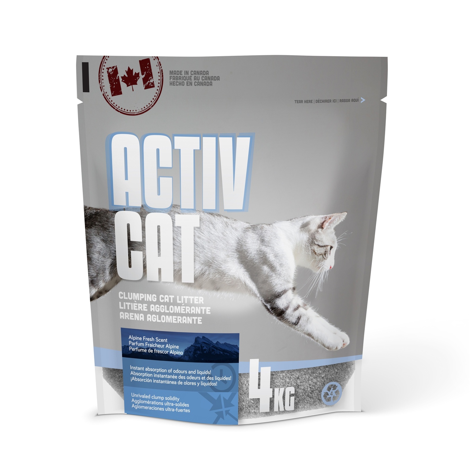 Canada Litter комкующийся наполнитель ActivCat, аромат альпийской свежести (10 кг)