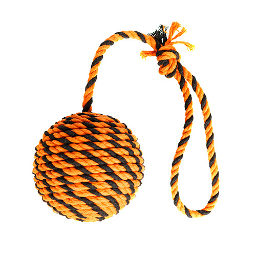 Doglike Doglike мяч Броник, с ручкой (оранжевый-черный) (S) игрушка для собак doglike мяч броник большой с ручкой оранжевый черный