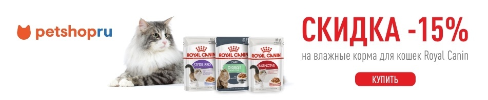 Скидка 15% на паучи Royal Canin!