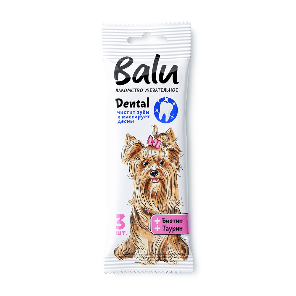 BALU BALU лакомство жевательное с биотином, таурином для собак (36 гр) лакомство для собак balu жевательное dental для мелких пород размер s 36г