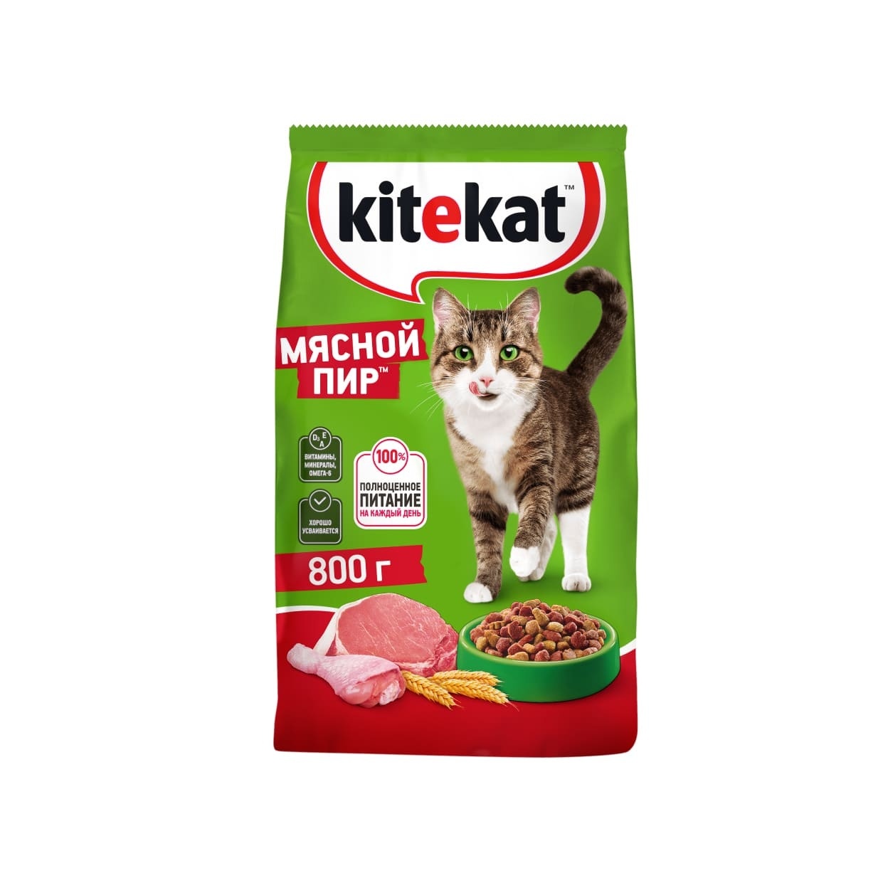 Kitekat сухой полнорационный корм для взрослых кошек «Мясной Пир» (15 кг)