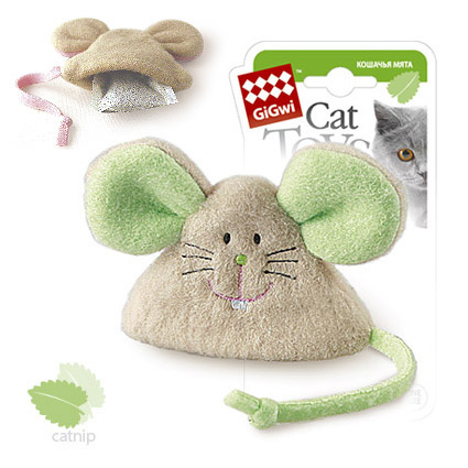 цена GiGwi GiGwi мышка, игрушка с кошачьей мятой, 8×8 см (20 г)