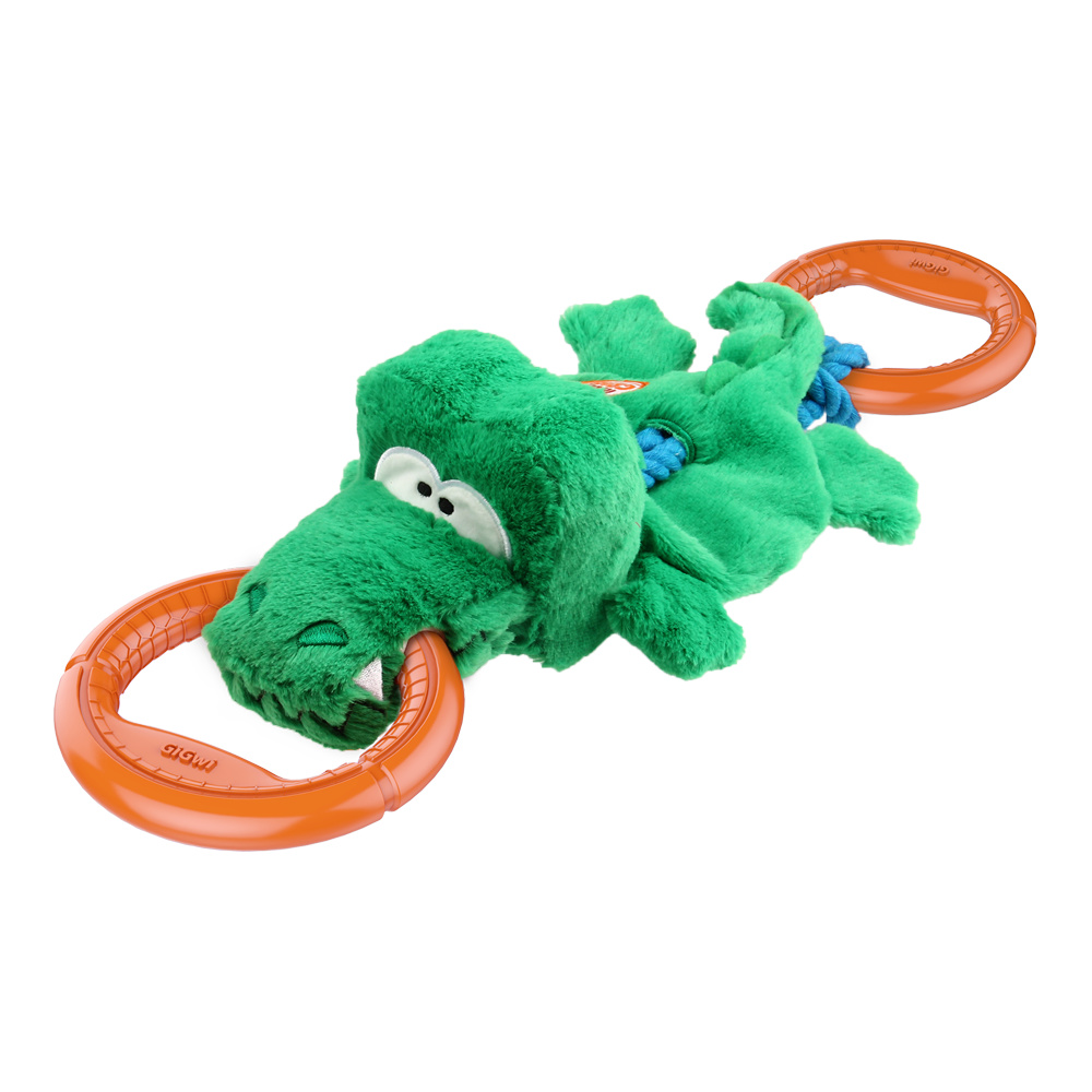 GiGwi GiGwi игрушка Крокодил на веревке с пищалкой, текстиль/резина/веревка (432 г) gigwi gigwi игрушка лось с пищалкой текстиль резина 100 г