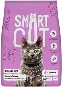 Smart Cat сухой корм Для взрослых кошек с кроликом