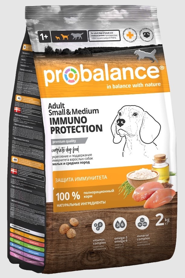 Probalance Probalance корм сухой для взрослых собак малых и средних пород (2 кг) probalance probalance корм сухой для щенков малых и средних пород 2 кг