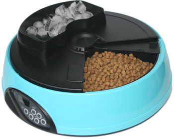 Feedex Feedex автокормушка на 4 кормления для сухого корма и консервов, с емкостью для льда, голубая (1,95 кг)