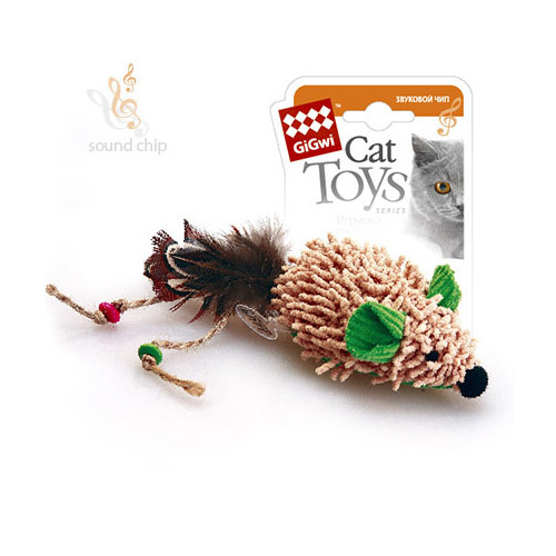 GiGwi GiGwi игрушка Мышь с электронным чипом, ткань/пластик/перо (50 г) игрушка для кошек gigwi мышка со звуковым чипом 15см серия melody chaser