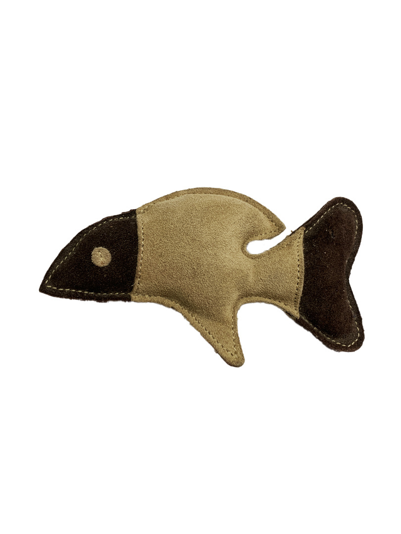 цена BOW WOW BOW WOW кожаная рыбка - игрушка для кошек, цвет бежевый и коричневый (120 г)
