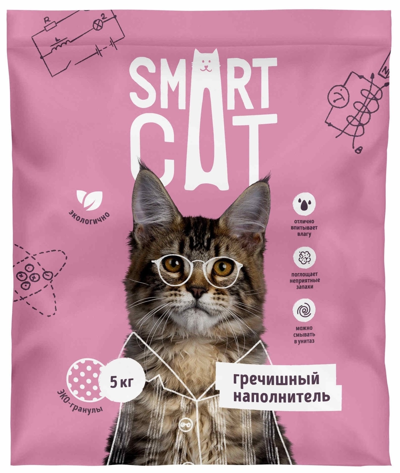 Smart Cat наполнитель Smart Cat наполнитель гречишный наполнитель (5 кг) smart cat наполнитель впитывающий наполнитель 10л 5 кг средняя фракция 66ур25 5 кг 52862 1 шт