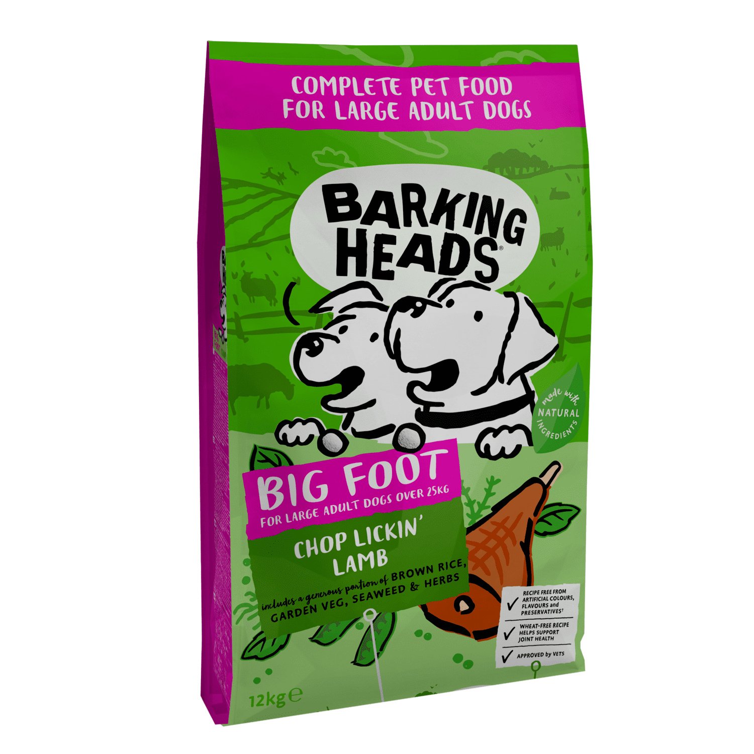Barking Heads Корм Barking Heads для собак крупных пород, с ягненком и рисом Мечты о ягненке (18 кг)