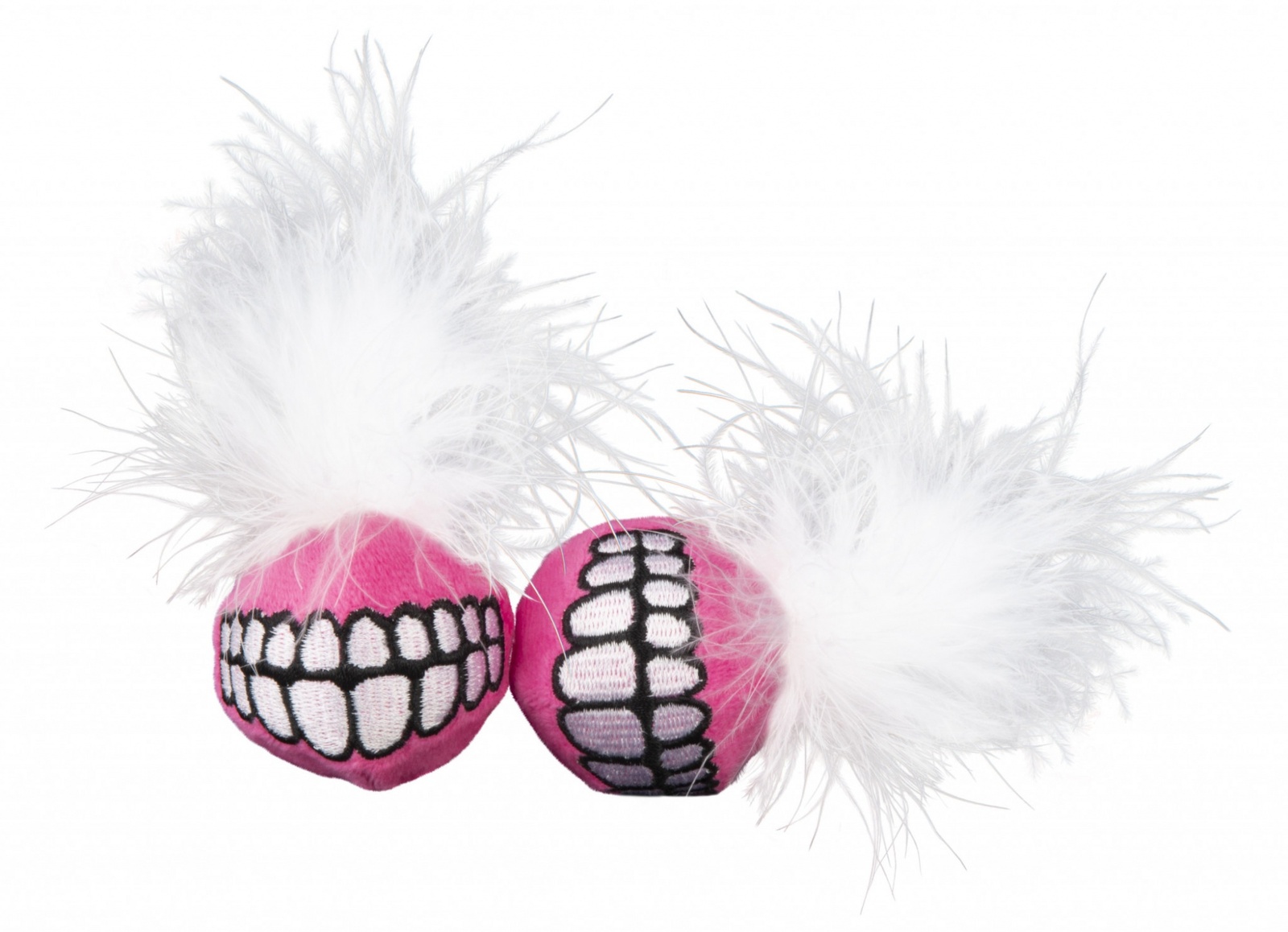 Rogz игрушка для кошек: плюшевые мячики Grinz с кошачьей мятой, розовые (33 г)