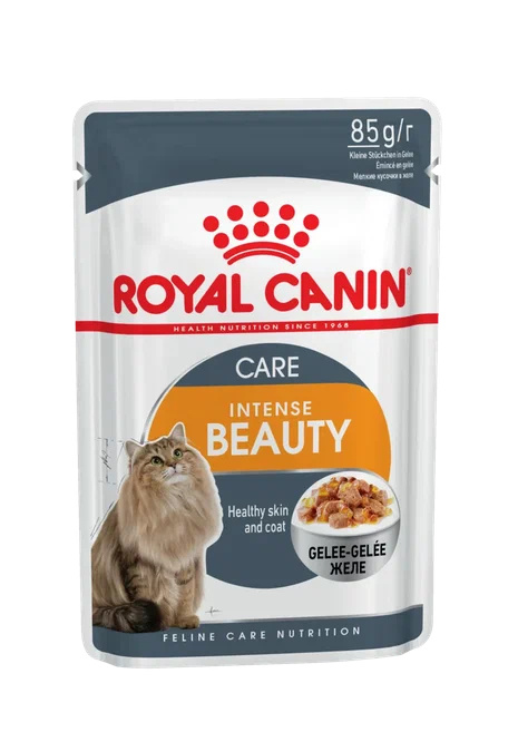 Royal Canin паучи для взрослых кошек для поддержания здоровья кожи и красоты шерсти, ломтики в желе, Hair&Skin Care (2,38 кг)