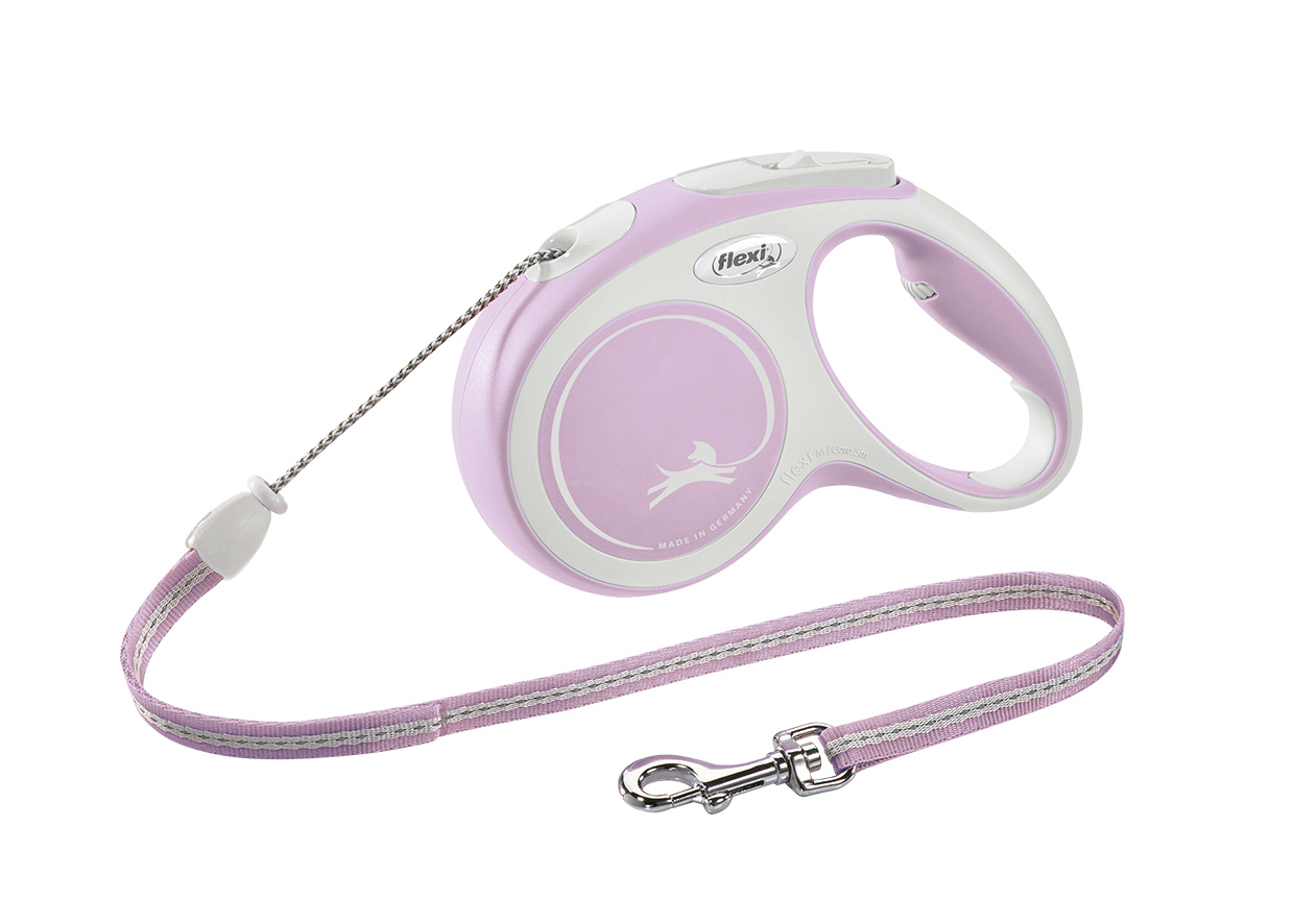 Flexi рулетка-трос для собак, розовая (177 г)