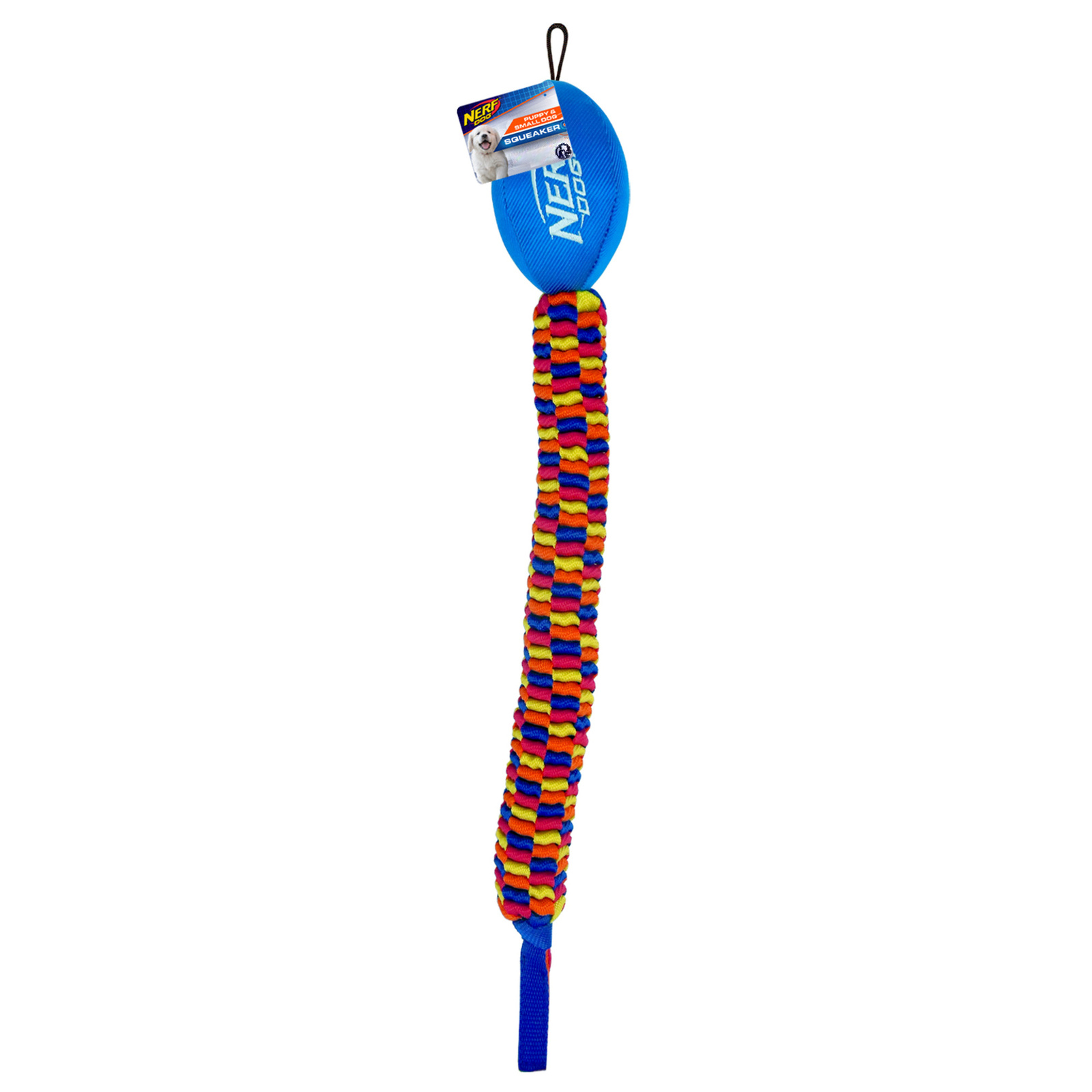 Nerf Nerf мяч для регби с плетеным шлейфом, 48 см, (синий/оранжевый/зеленый/красный) (272 г) kong джумблер игрушка регби для собак 18 см