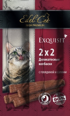 Колбаски-мини для кошек с говядиной и салями 4шт. по 2г  Edel Cat Колбаски-мини для кошек с говядиной и салями 4шт. по 2г  Edel Cat