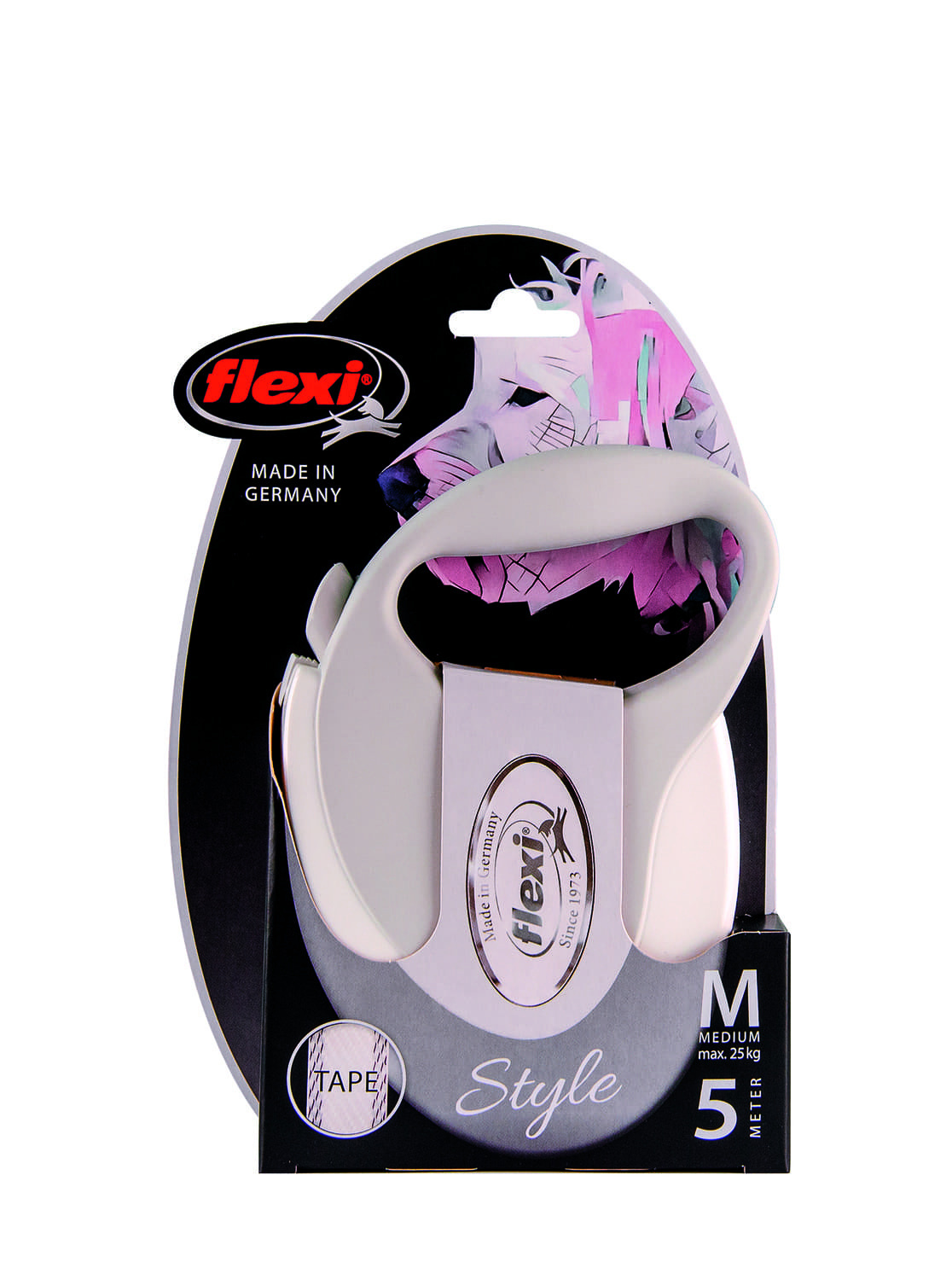 flexi рулетка-ремень для собак, белая (12кг, 3м)