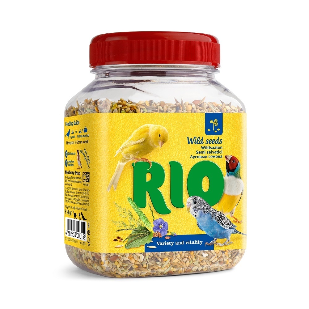 Рио Рио семена луговых трав. Лакомство для всех видов птиц (240 г) рио рио минеральная смесь для птиц 520 г