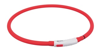 Мигающее кольцо для собак USB, силикон, красное