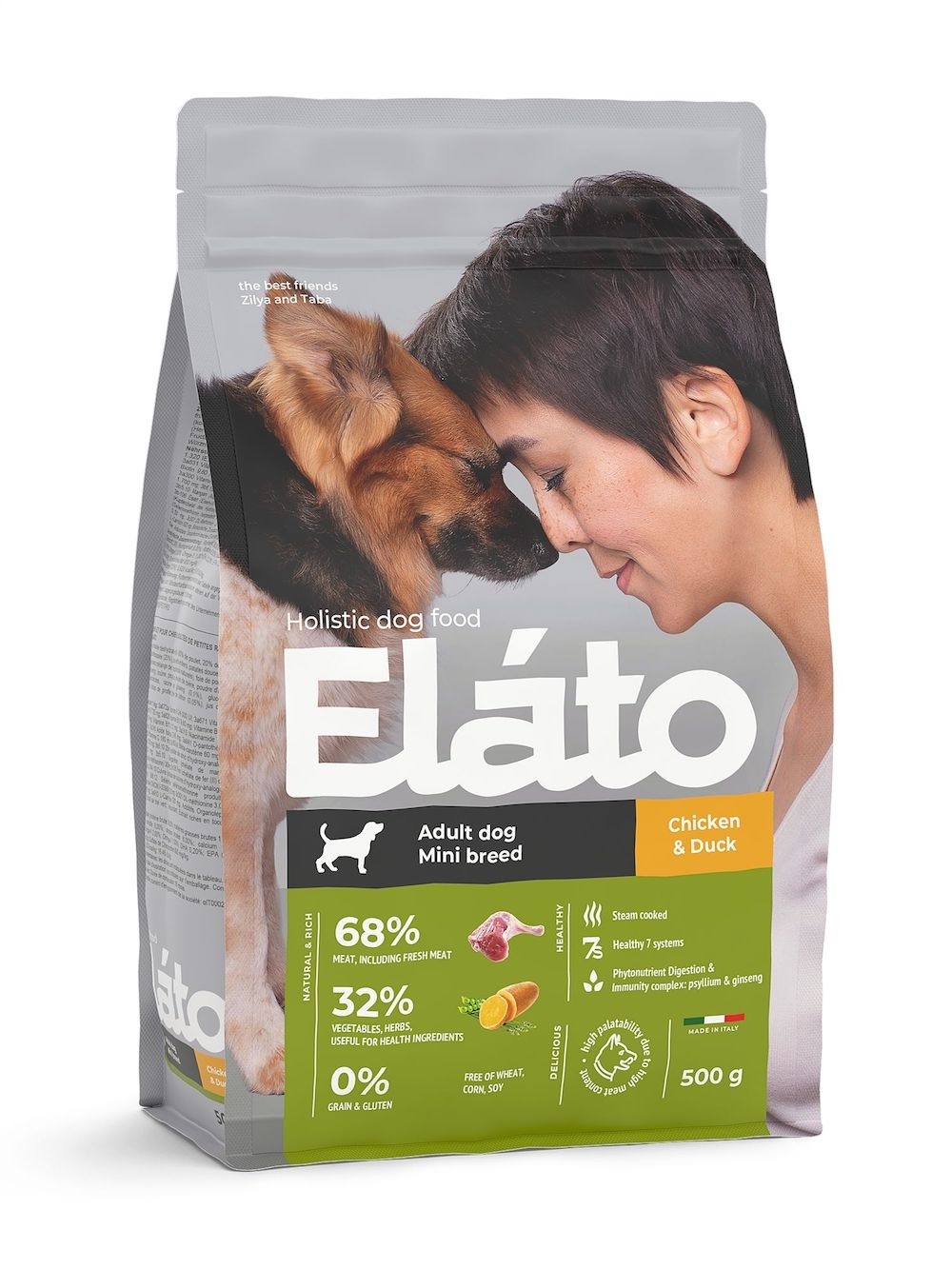 Elato Elato корм для взрослых собак мелких пород с курицей и уткой (2 кг)