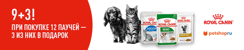 3 пауча в подарок от Royal Canin!