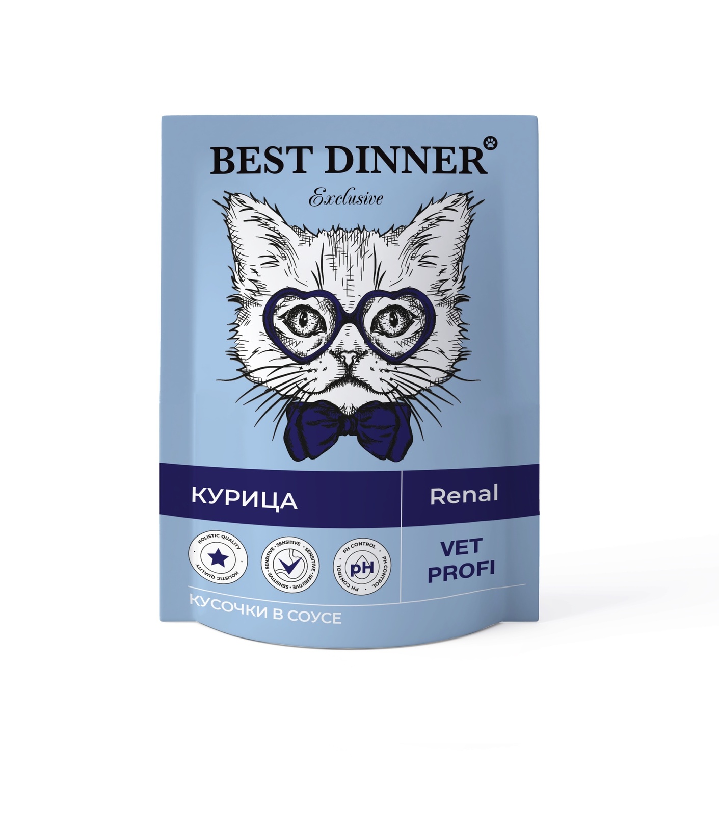Best Dinner Best Dinner паучи для кошек Renal кусочки в соусе с Курицей (85 г) best dinner renal exclusive vet profi влажный корм для кошек при заболеваниях почек паштет с перепелкой в консервах 100 г
