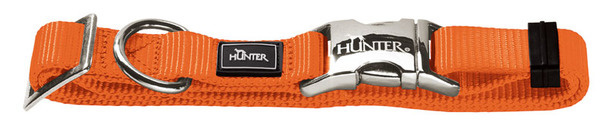 Hunter Hunter ошейник для собак ALU-Strong, нейлон с металлической застежкой, оранжевый (M) trixie ошейник premium s m 30 45 см 15 мм папайя
