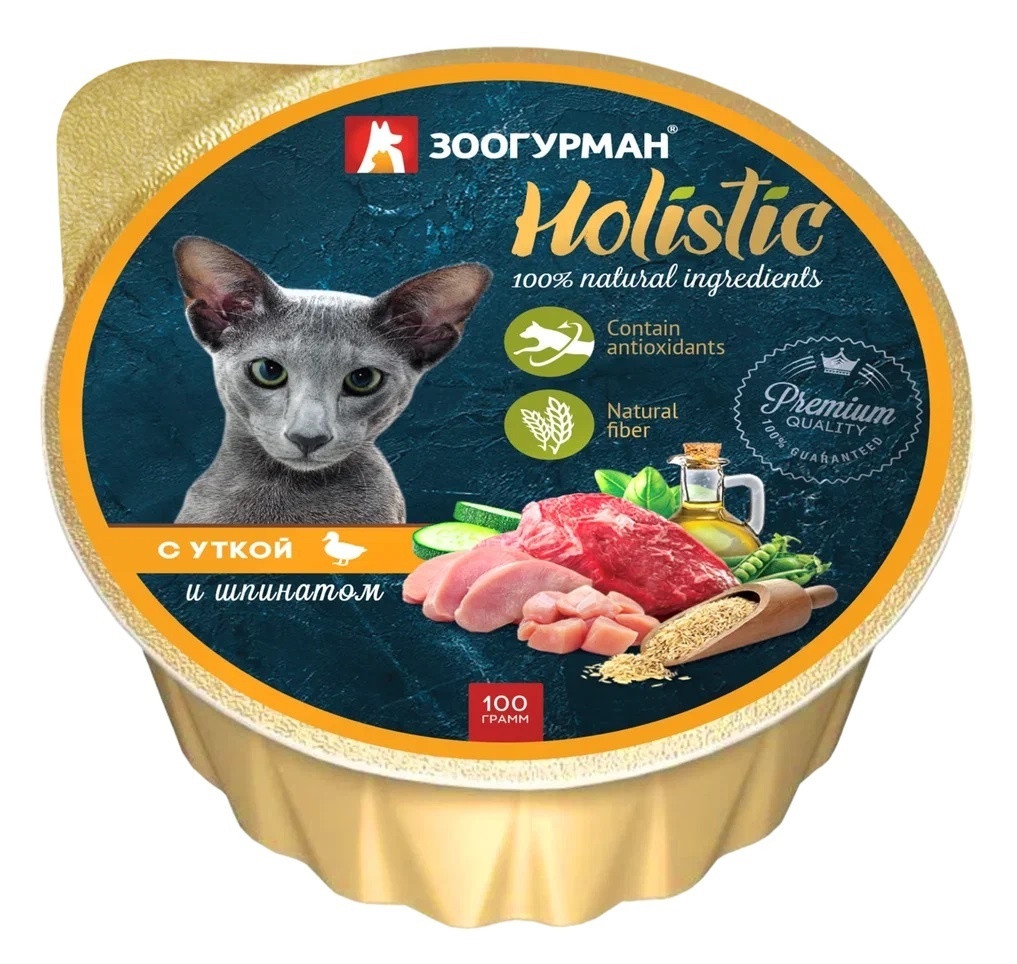 Зоогурман Зоогурман консервы для кошек Holistic с уткой и шпинатом (100 г)