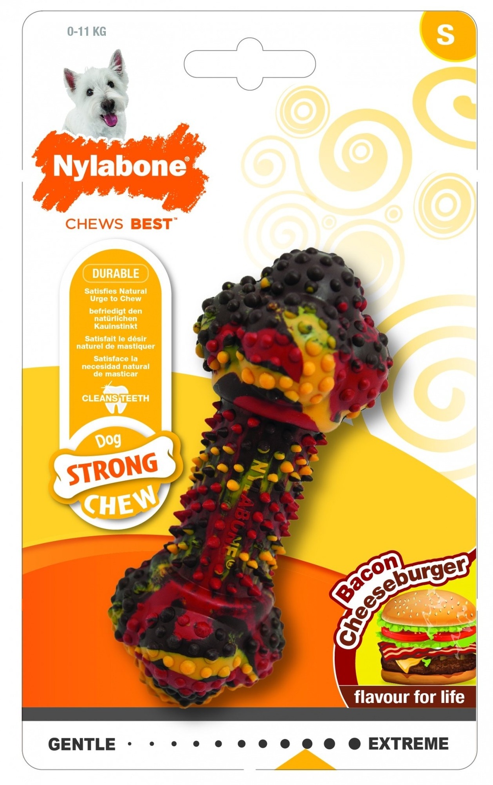 Nylabone Nylabone косточка жесткая, чизбургер с беконом, S (135 г)