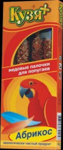 цена Кузя Кузя палочки для попугаев Абрикос, 4шт (14 г)