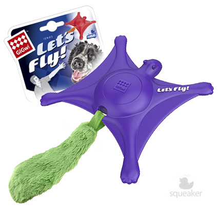 GiGwi GiGwi игрушка Белка-летяга с пищалкой, фиолетовая, резина/плюш (319 г) 42575
