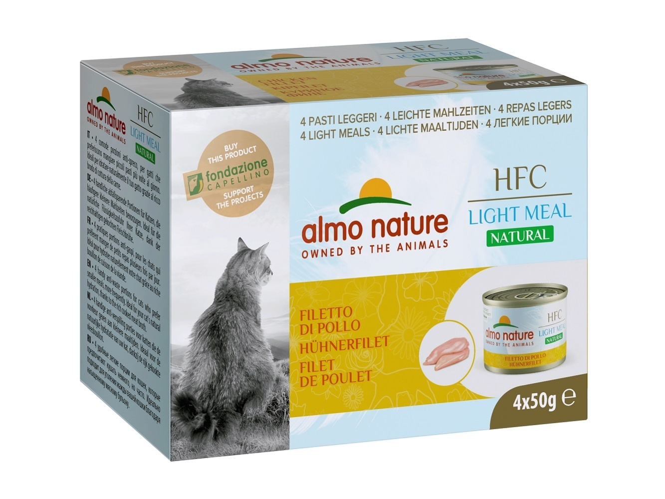 Almo Nature консервы Almo Nature консервы набор низкокалорийных консервов для кошек (4 шт. по 50 гр) с куриным филе (200 г) фото