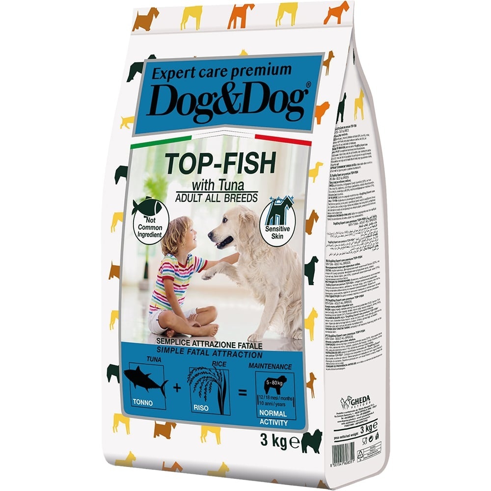 Dog&Dog Dog&Dog сухой корм для взрослых собак с тунцом (3 кг) gina dog hypoallergenic сухой корм для собак гипоаллергенный с индейкой уткой и тунцом 3 кг