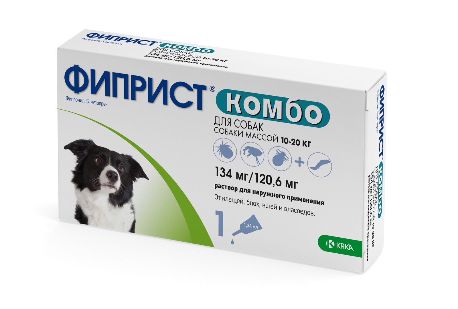 KRKA KRKA фиприст Комбо для собак 10-20 кг, 1.34 мл (20 г) цена