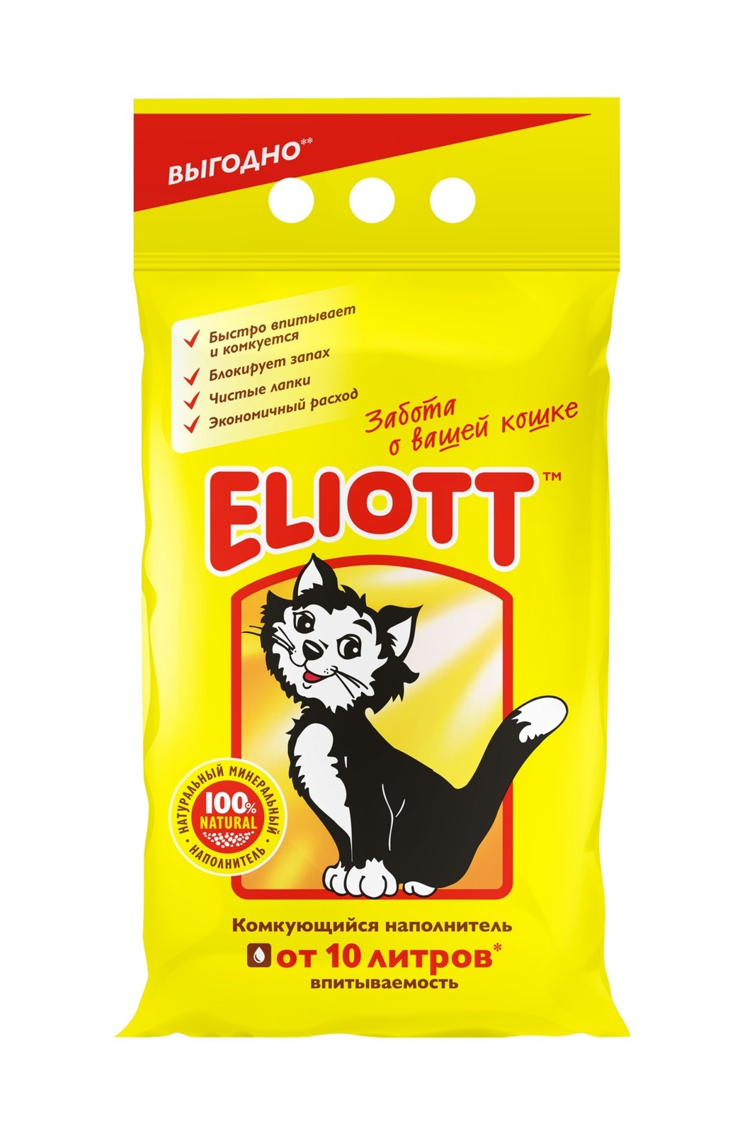 Eliott наполнитель для кошачьего туалета, минеральный комкующийся (5 кг)